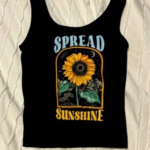 Cute, sunflower, crop tank